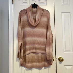 Cream and Tan American Eagle Mock Neck Cowl Oversized Sweater Women Large